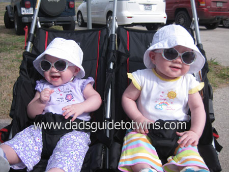 twins in stroller